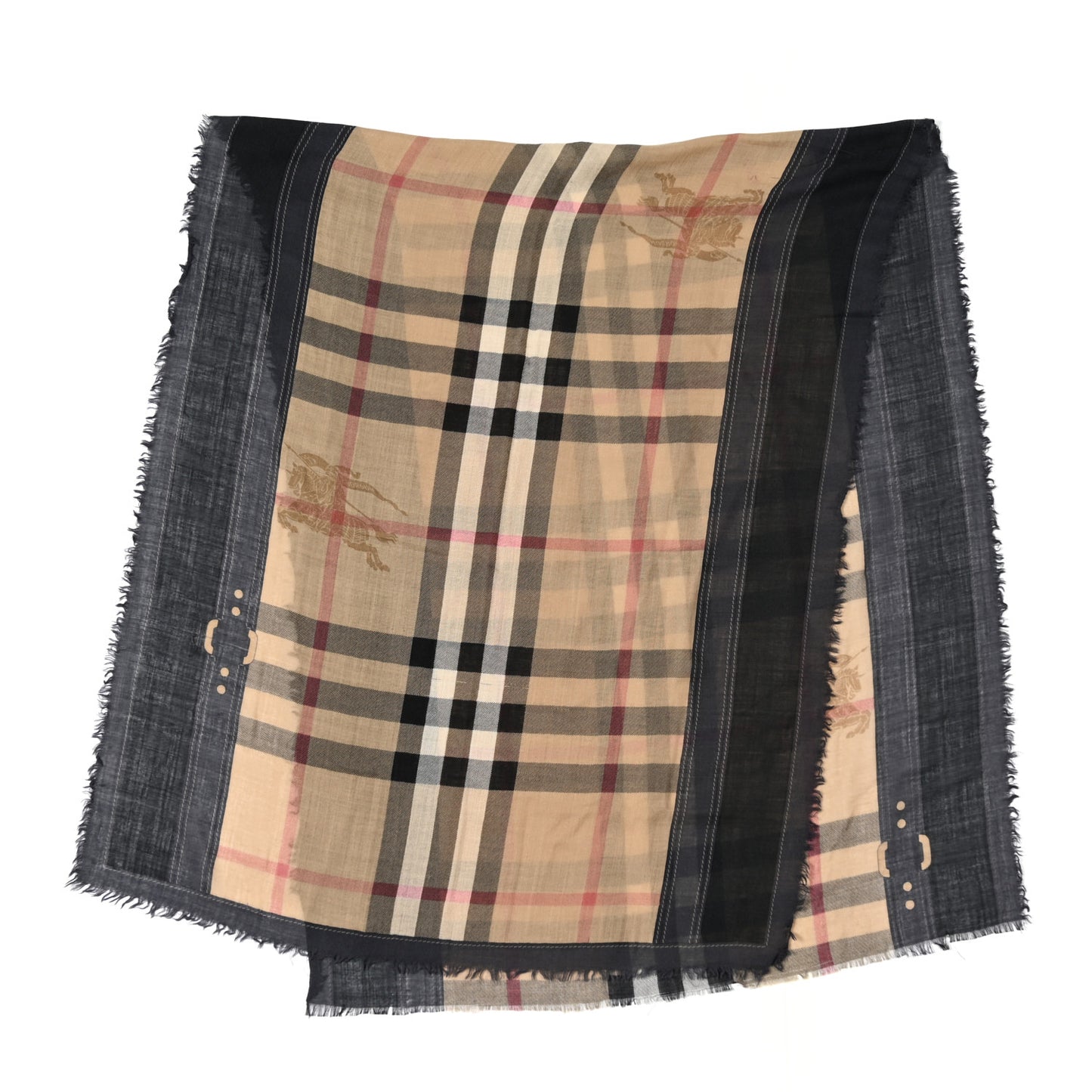 Modal Cashmere Haymarket Check Scarf Grey