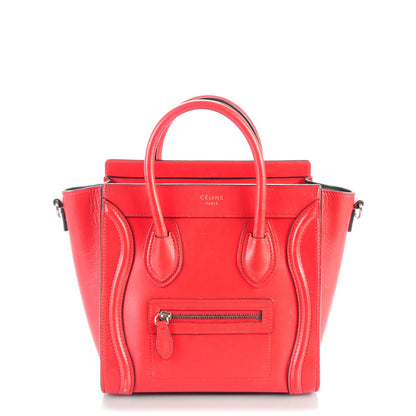Celine Smooth Calfskin Nano Luggage Carmin 1 of 7