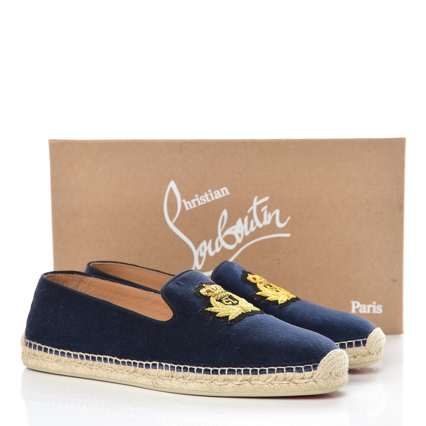 Velours Mens Nanou Orlato Flat Espadrilles 44 Navy Gold