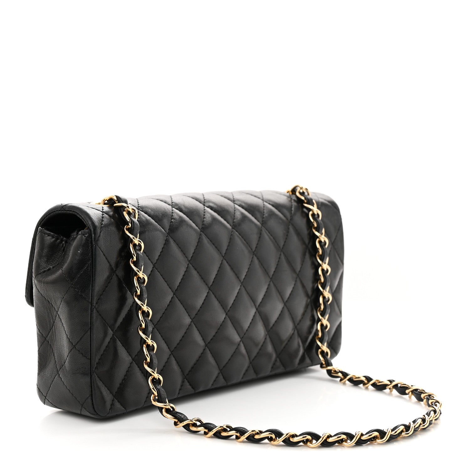 Chanel Lambskin Quilted East West Flap Black 3 of 12