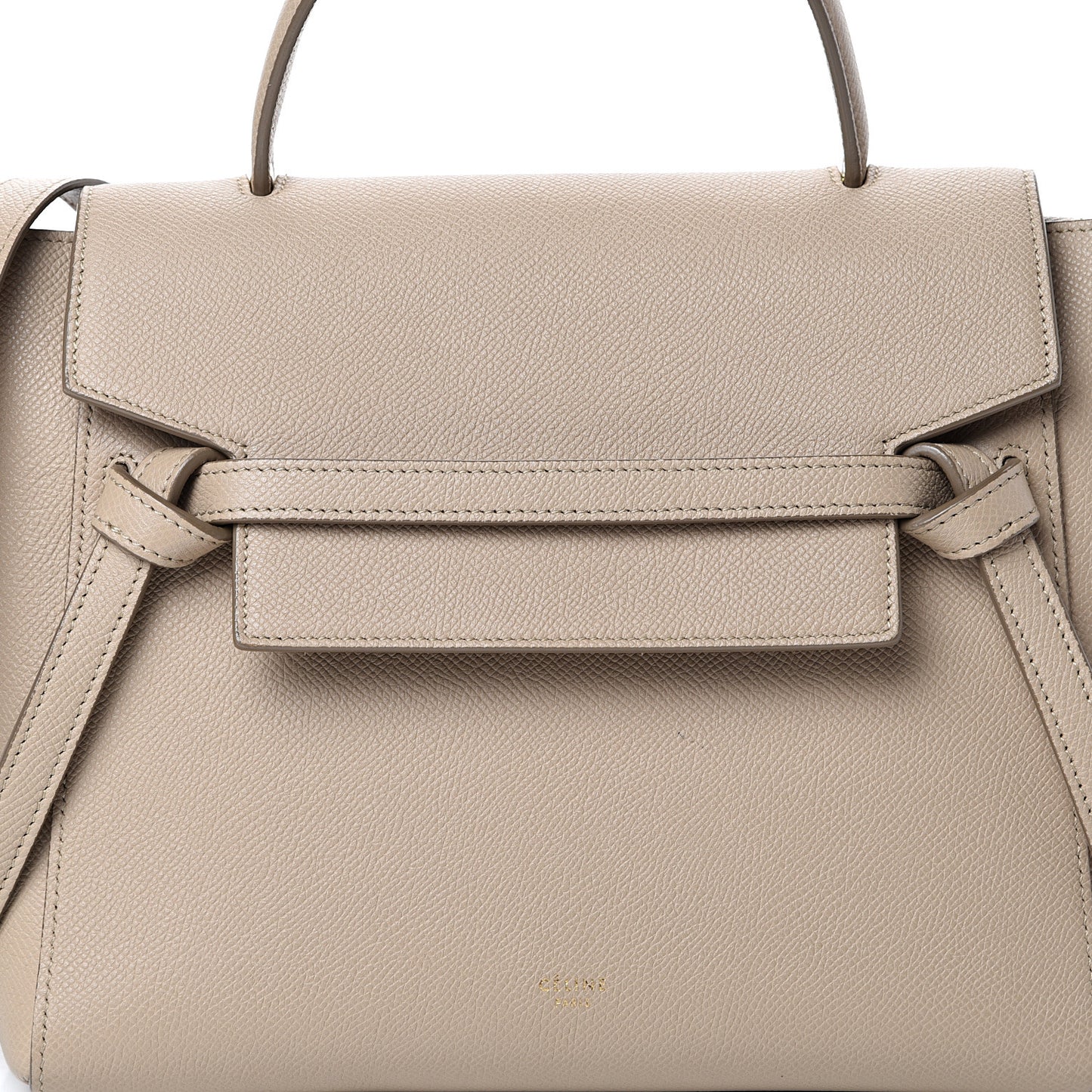 Grained Calfskin Micro Belt Bag Light Taupe