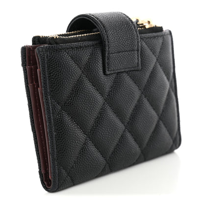 Chanel Caviar Quilted Compact Zipped Pocket Wallet Black 3 of 8