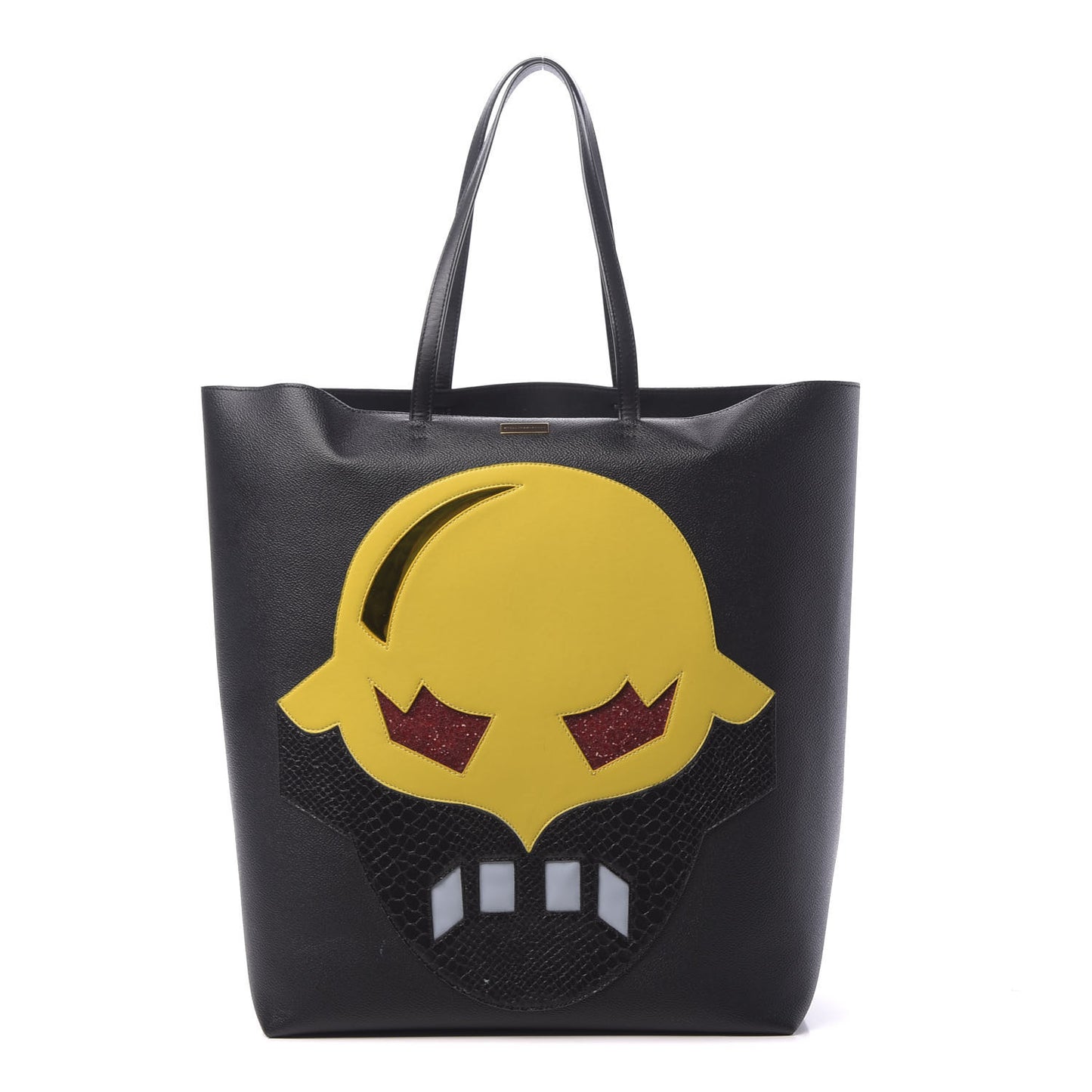Faux Leather Superheroes Tote Canary Black