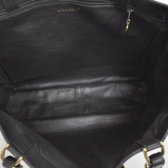 Lambskin Jumbo Shoulder Bag Black