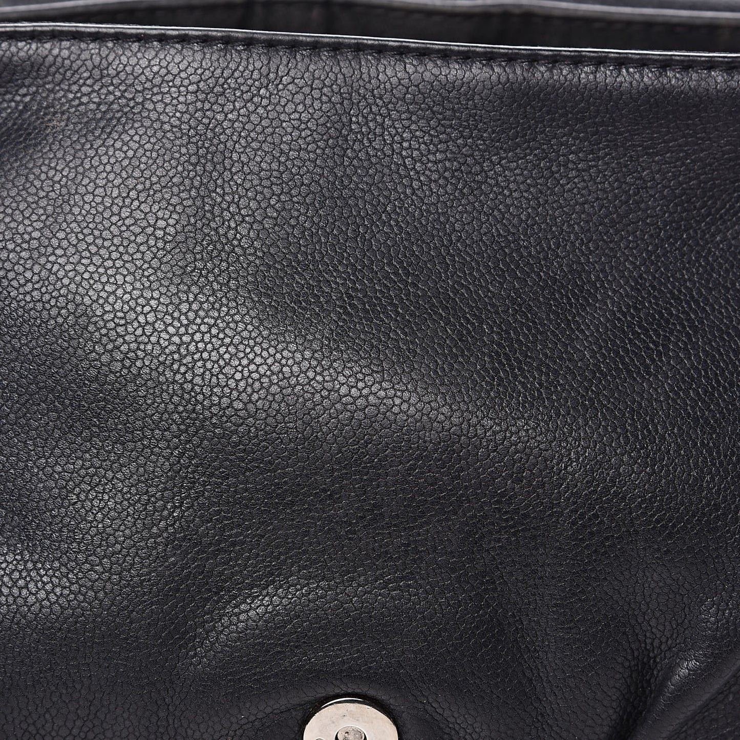 Caviar Half Moon Large Flap Black