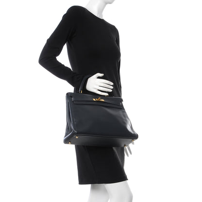 Hermes Evergrain Kelly Retourne 35 Indigo 2 of 11