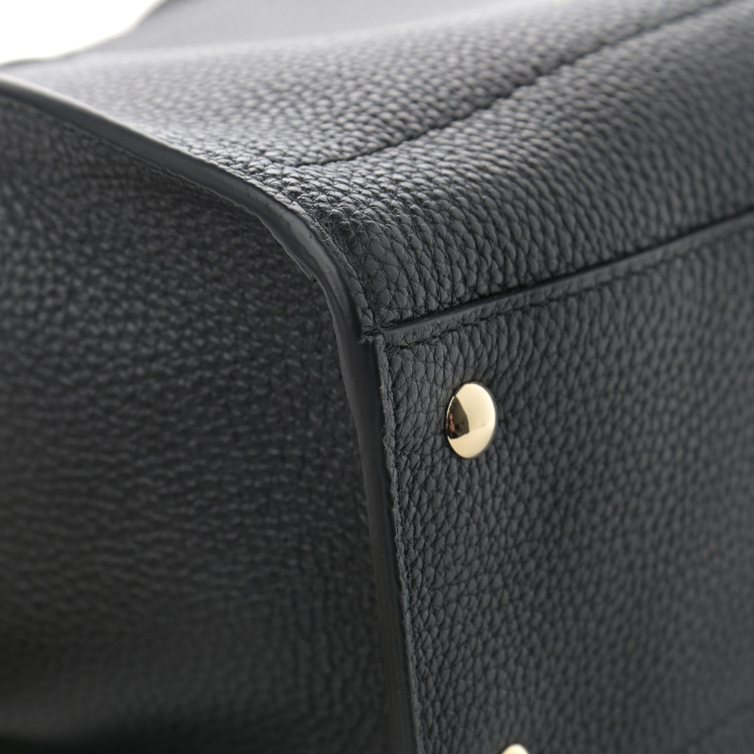 Salvatore Ferragamo Hammered Calfskin Double Handle Small Amy Tote Black 11 of 12
