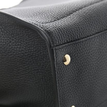 Salvatore Ferragamo Hammered Calfskin Double Handle Small Amy Tote Black 11 of 12