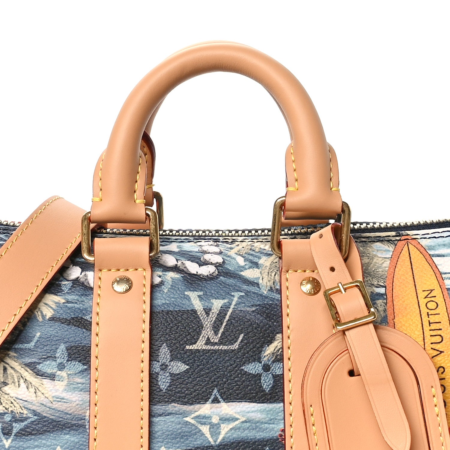 Louis Vuitton Monogram Surfin Keepall Bandouliere 25 Navy Blue 7 of 9