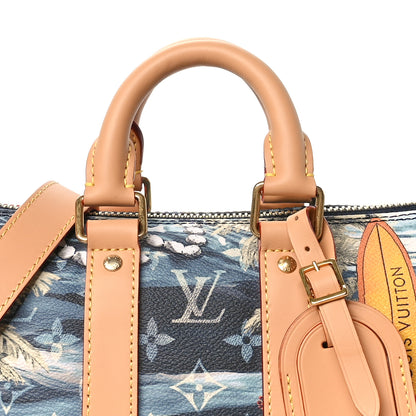 Louis Vuitton Monogram Surfin Keepall Bandouliere 25 Navy Blue 7 of 9