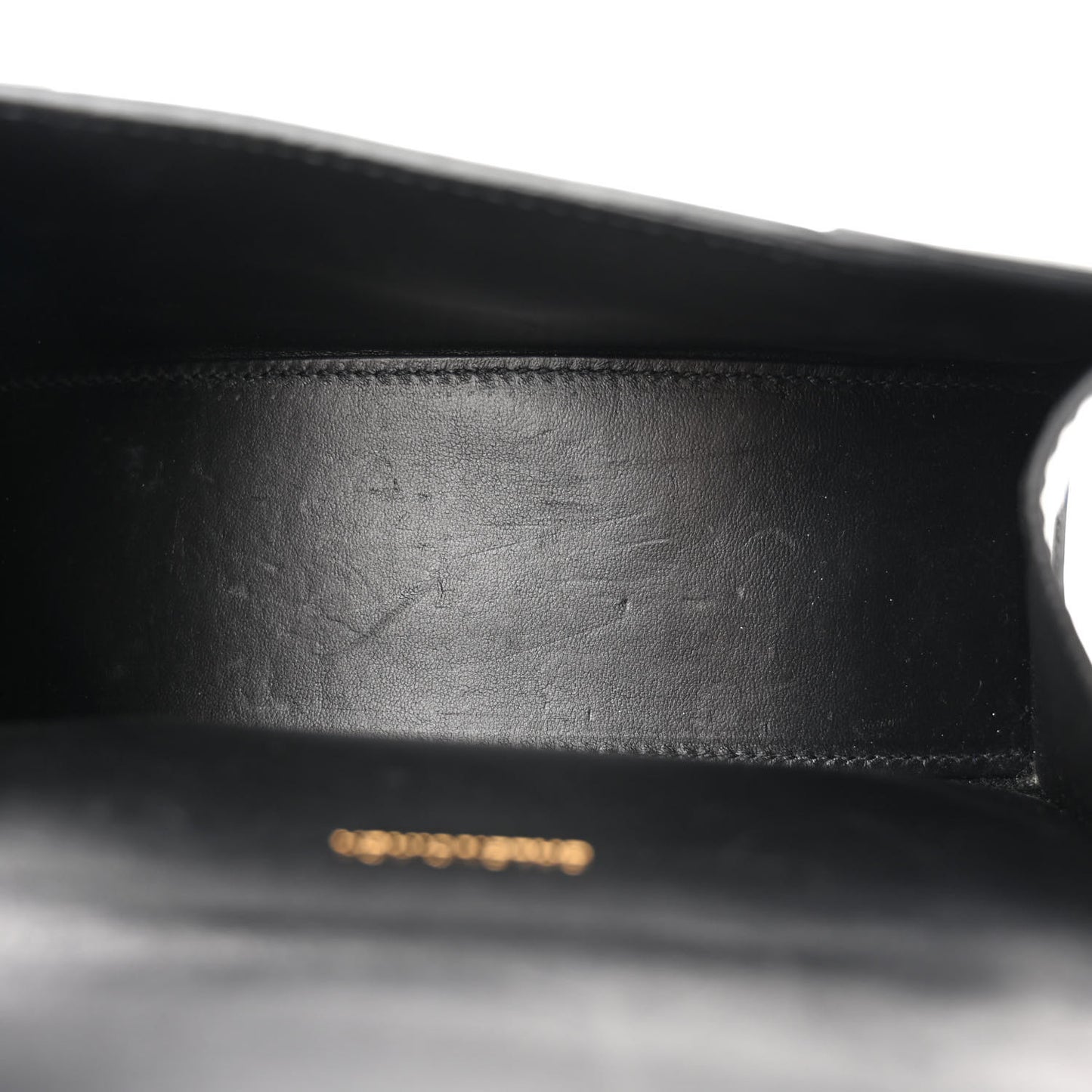 Shiny Box Calfskin Hourglass Top Handle Bag XS Black