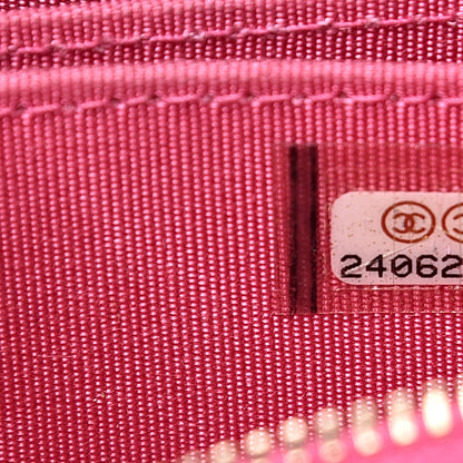 Chanel Lambskin Chevron Quilted Zip Around Coin Purse Pink 6 of 14