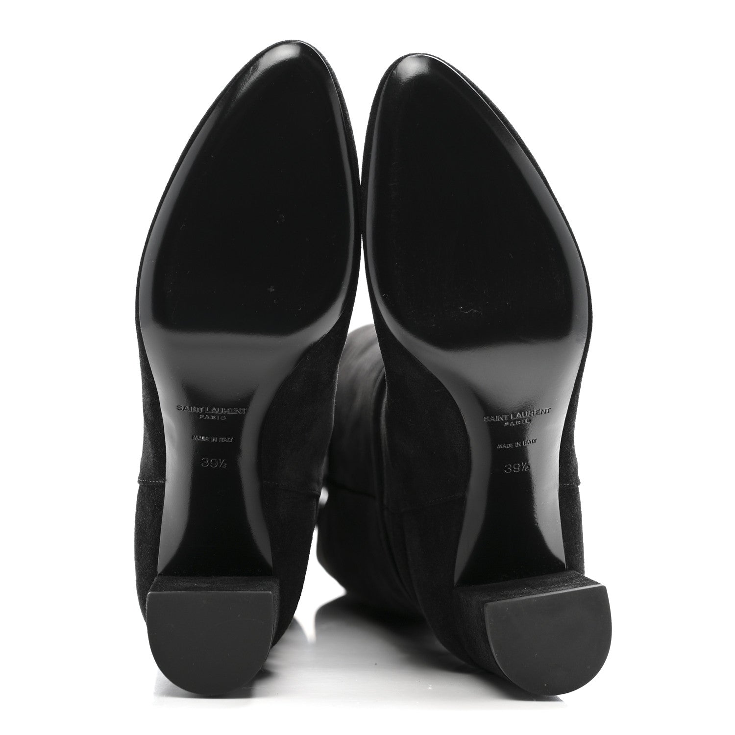 Saint Laurent Suede Lou 75 Harness Knee High Boots 39.5 Black 5 of 10