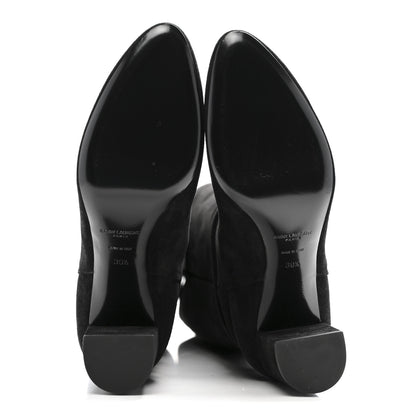 Saint Laurent Suede Lou 75 Harness Knee High Boots 39.5 Black 5 of 10