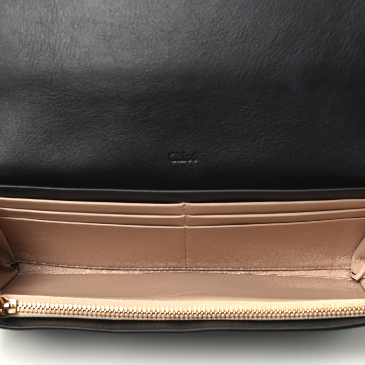 Smooth Calfskin Alphabet Long Wallet Black