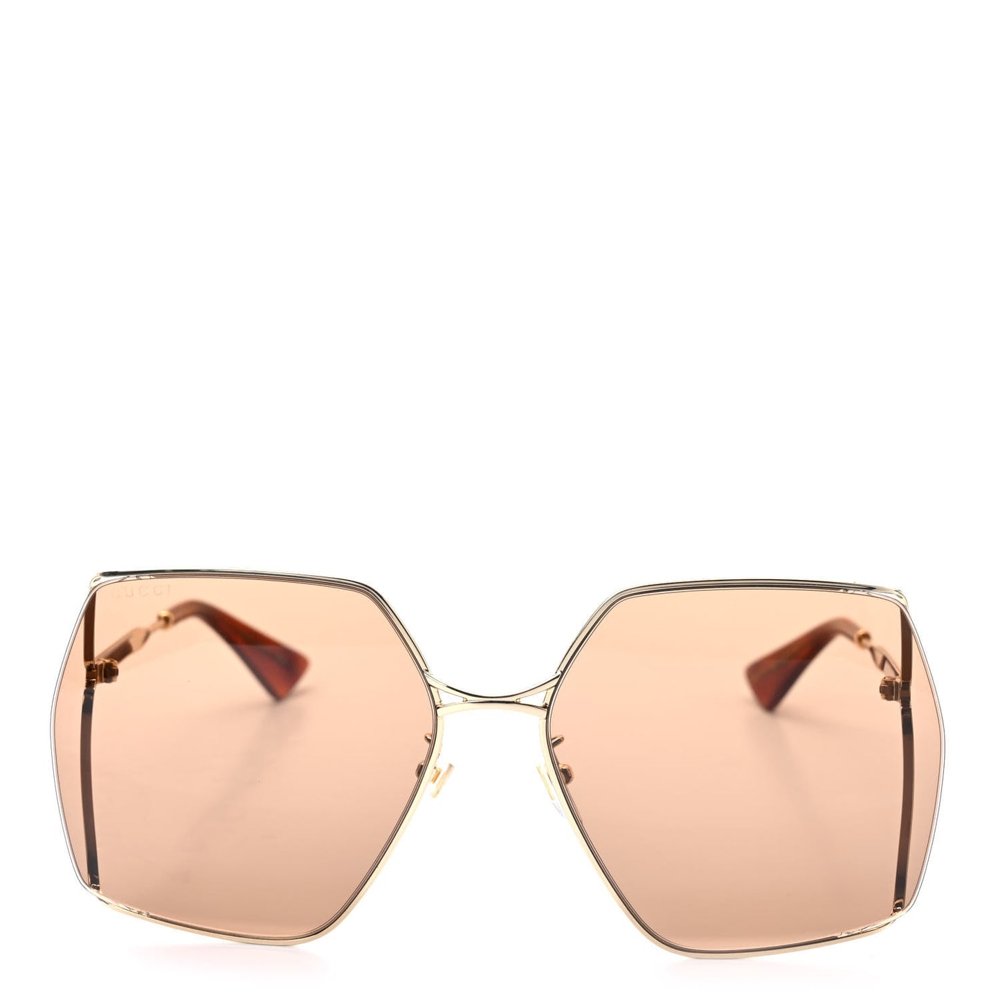 Metal Square Frame Sunglasses GG0817S Gold