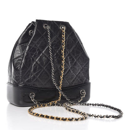 Chanel Aged Calfskin Quilted Small Gabrielle Backpack Black 3 of 14
