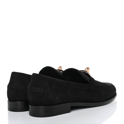 Hermes Suede Goatskin Womens Destin Loafer 36 Black 3 of 4