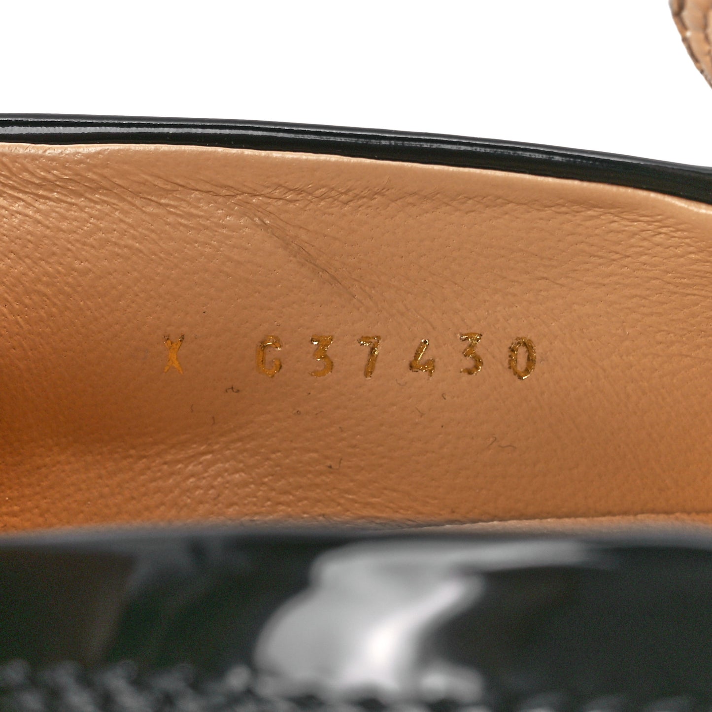 Shiny Calfskin Logo Loafers 37 Black