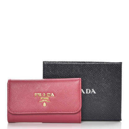 Prada Saffiano Metal 6 Key Holder Ibisco 7 of 7