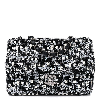 Chanel Sequin Lambskin Mini Flap Silver Black 1 of 11