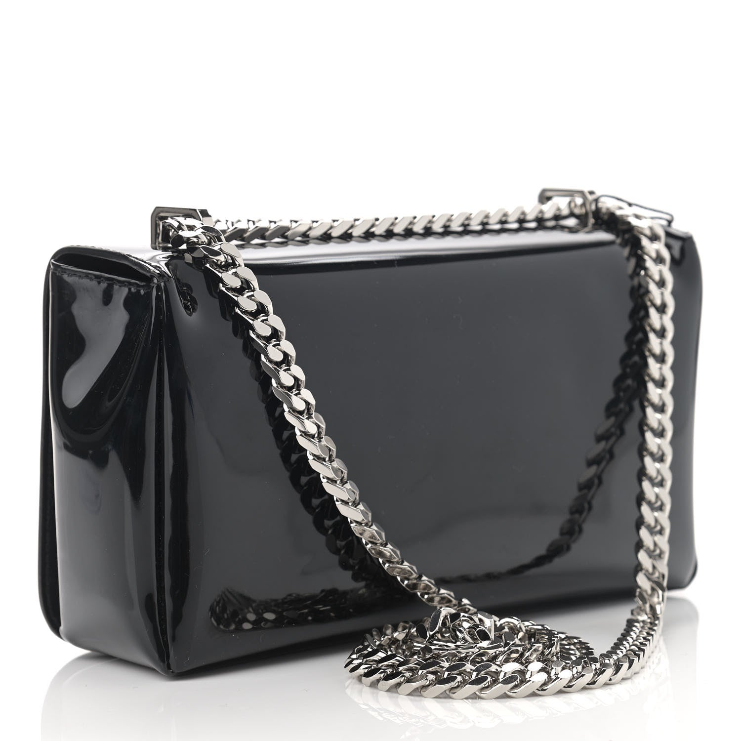 Burberry Patent Kingdom Flap Crossbody Black 2 of 13