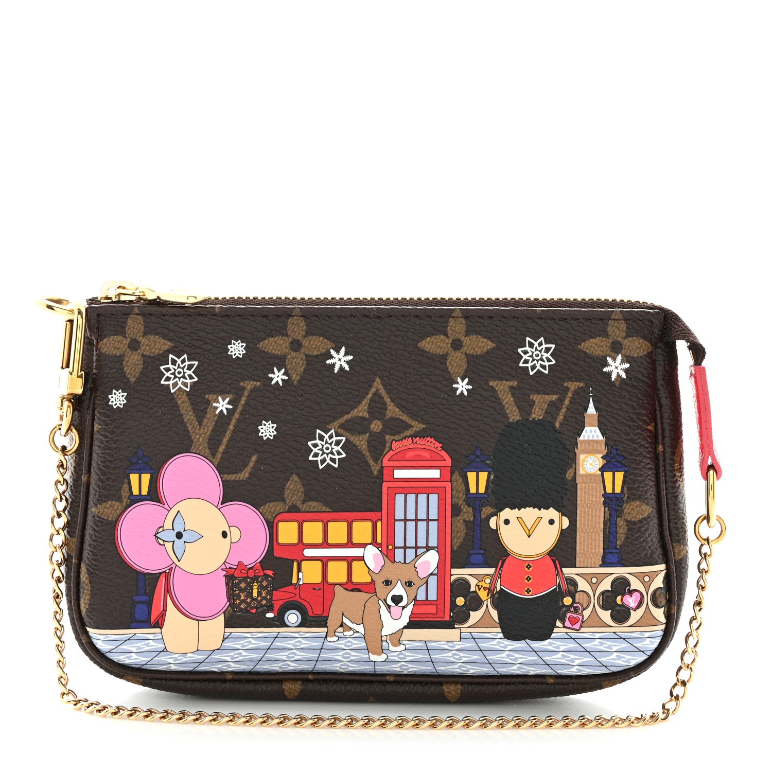 Louis Vuitton Monogram 2021 Christmas Animation London Mini Pochette Accessories Red 1 of 7
