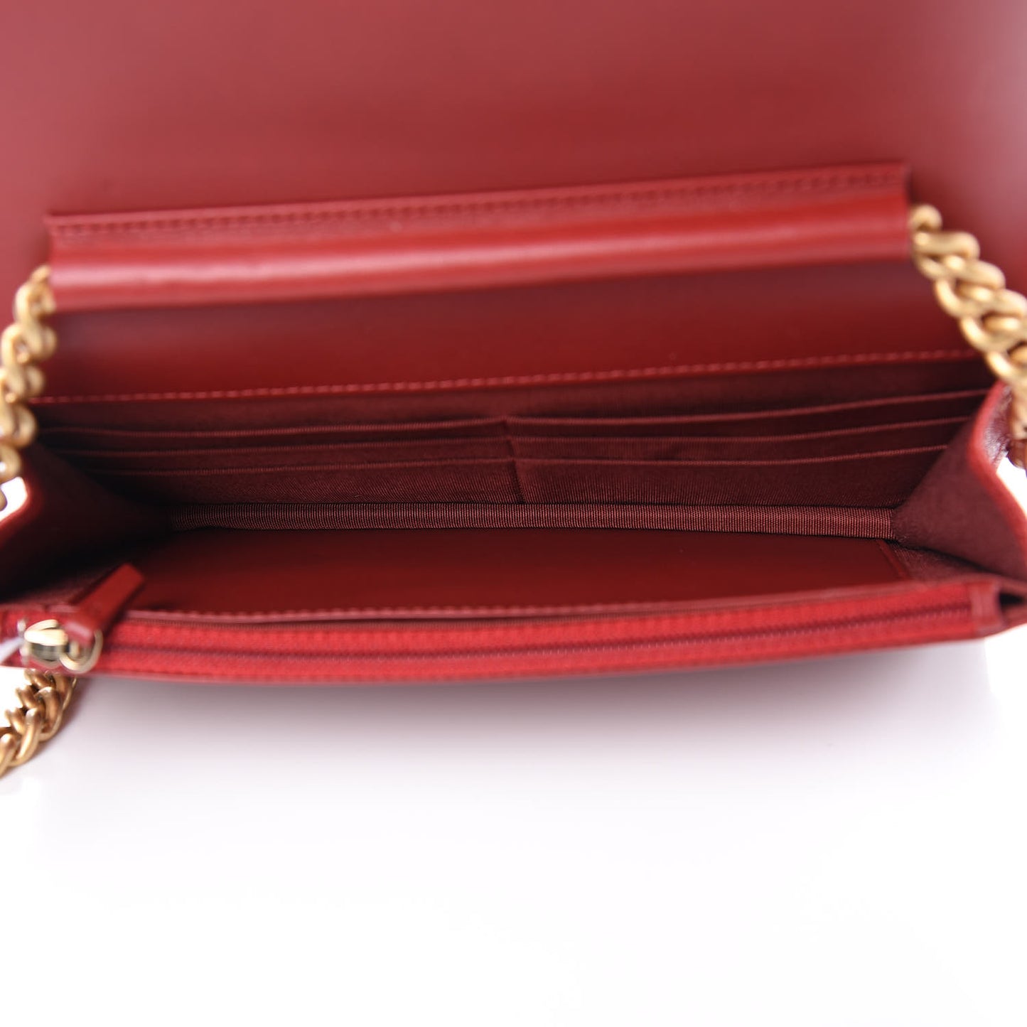 Caviar Quilted Boy Wallet On Chain WOC Red