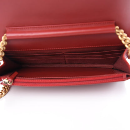 Chanel Caviar Quilted Boy Wallet On Chain WOC Red 5 of 12