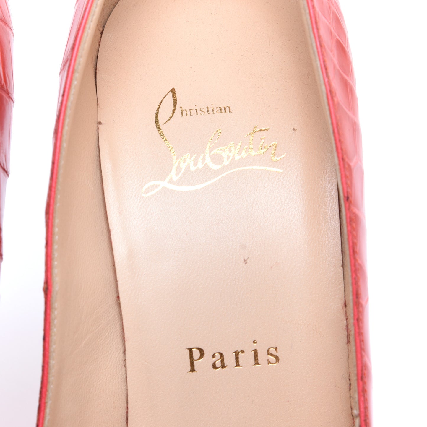 Crocodile Lucido Bianca 140 Pumps 37 Corail
