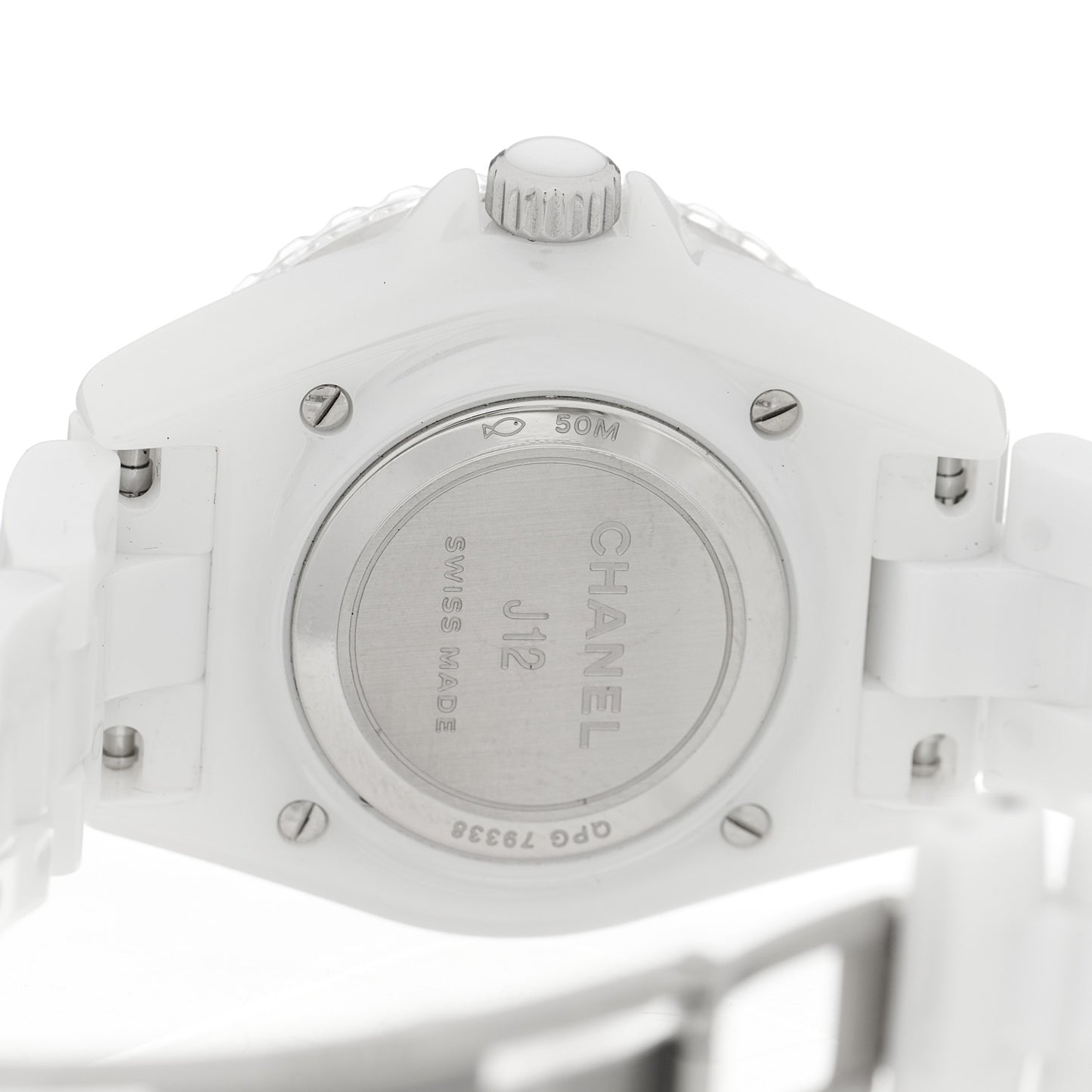 Stainless Steel Ceramic Diamond Bezel 33mm J12 Quartz Watch White