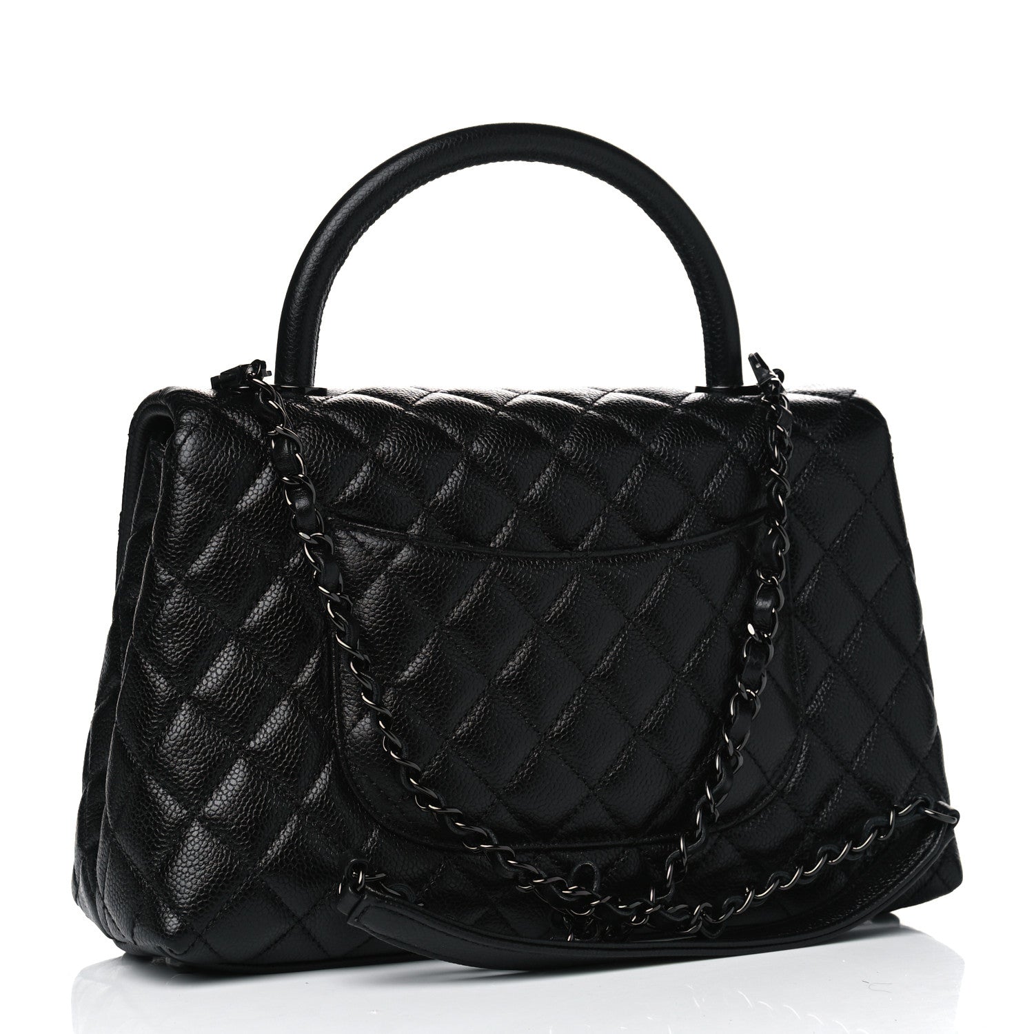 Chanel Caviar Quilted Small Coco Handle Flap So Black 2 of 4