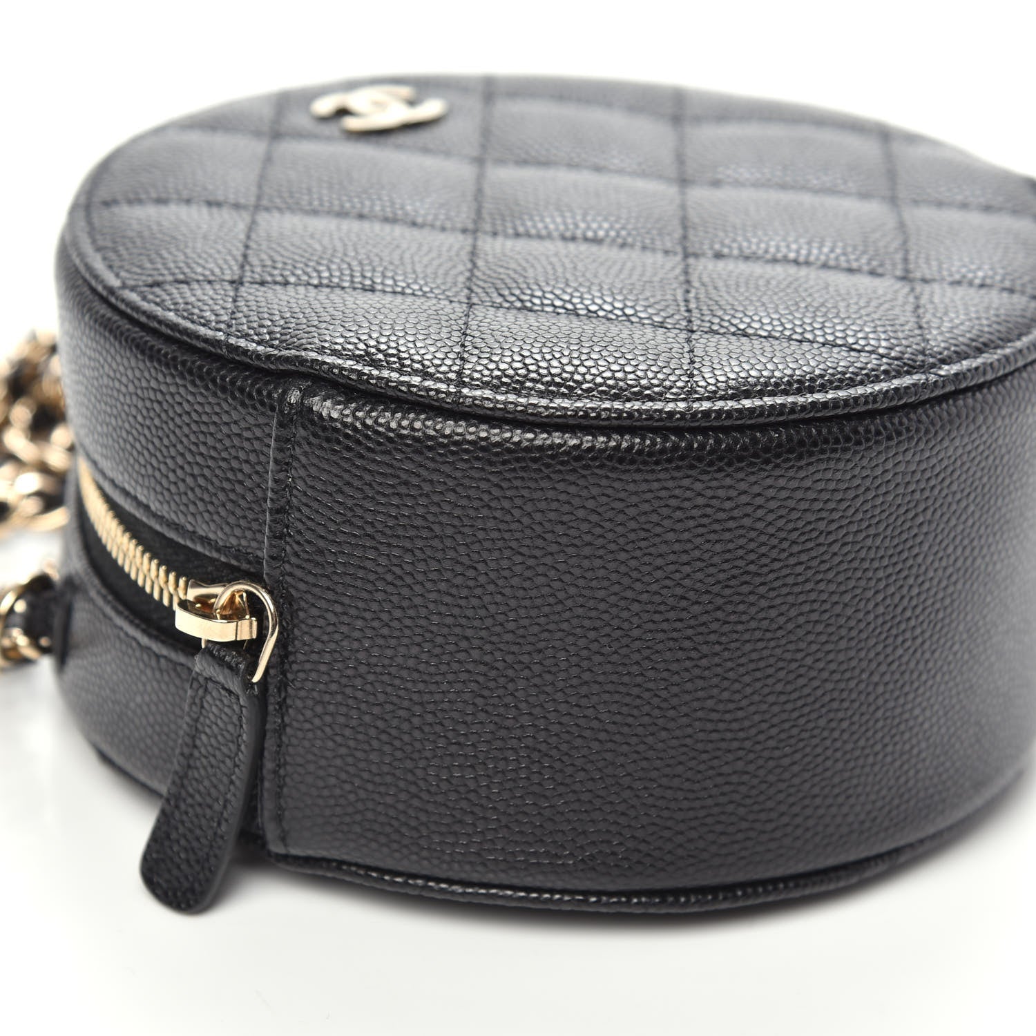 Chanel Caviar Quilted Round Clutch With Chain Black 8 of 10