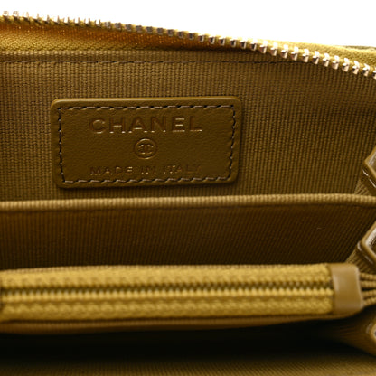 Chanel Lambskin Quilted 19 Zip Around Coin Purse Wallet Green 7 of 8