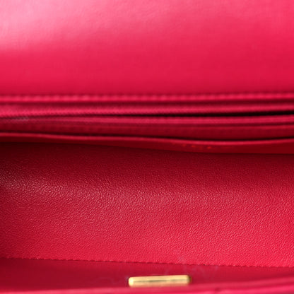 Chanel Lambskin Quilted Mini Top Handle Rectangular Flap Dark Pink 4 of 8