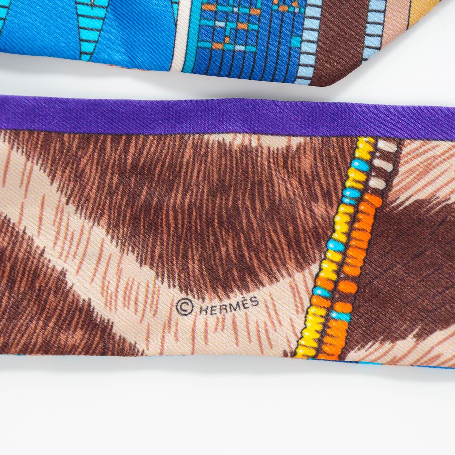 Hermes Silk Pelages et Camouflage Twilly 4 of 5