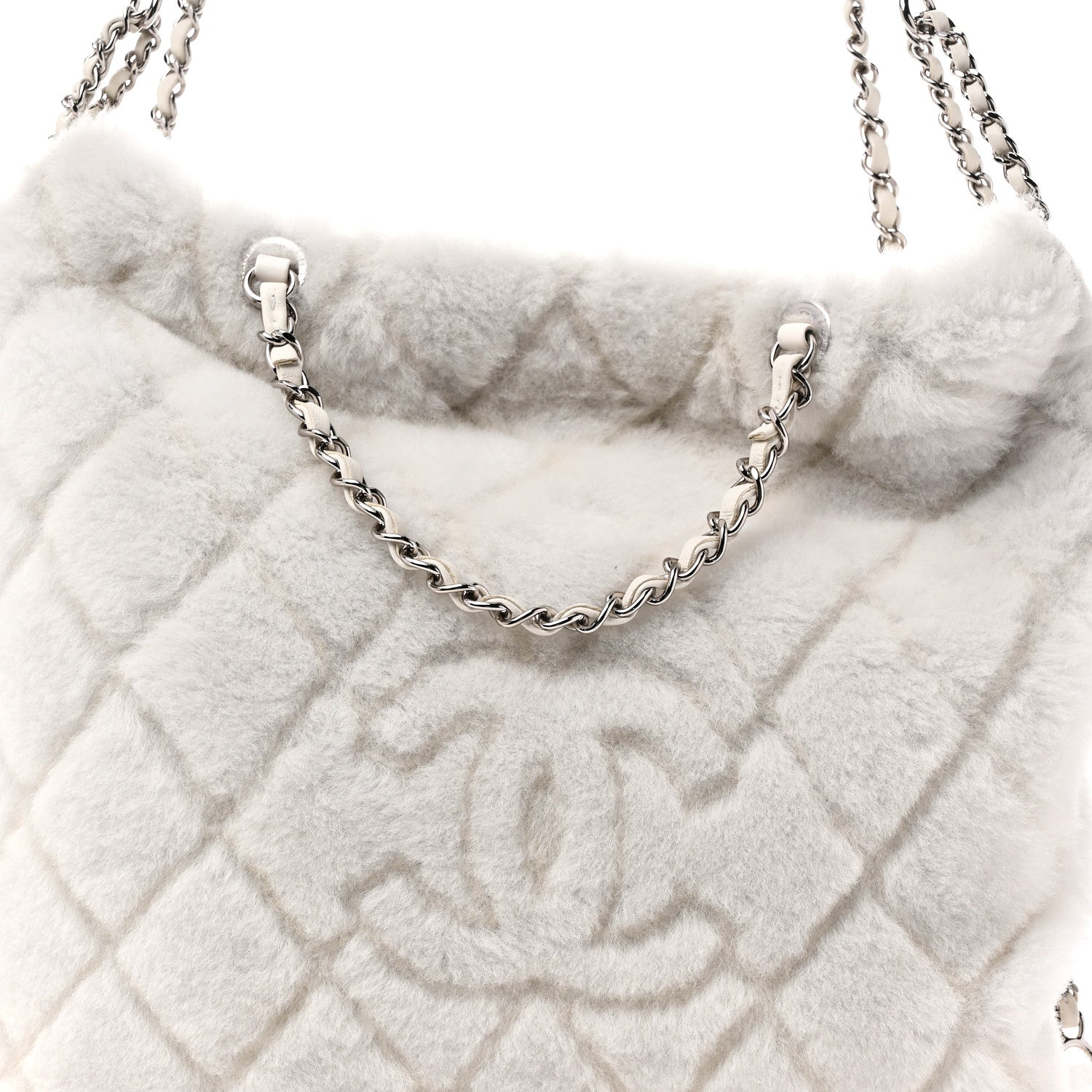Chanel Shearling Coco Neige Backpack White 8 of 10