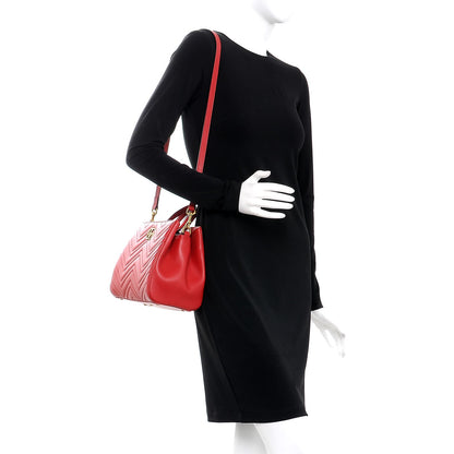 Gucci Calfskin Matelasse Small GG Marmont Tote Hibiscus Red 2 of 7