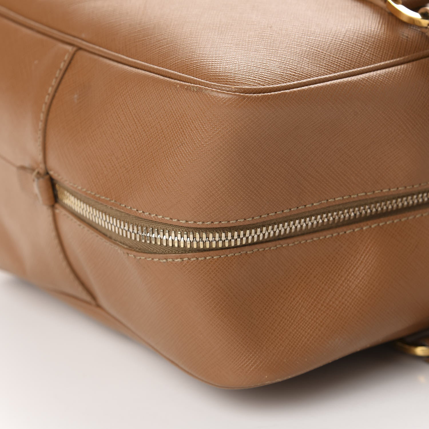 Prada Saffiano Bauletto Caramel 7 of 20