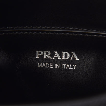 Prada Saffiano Cuir Calfskin Monochrome Envelope Flap Chain Shoulder Bag Black 6 of 6