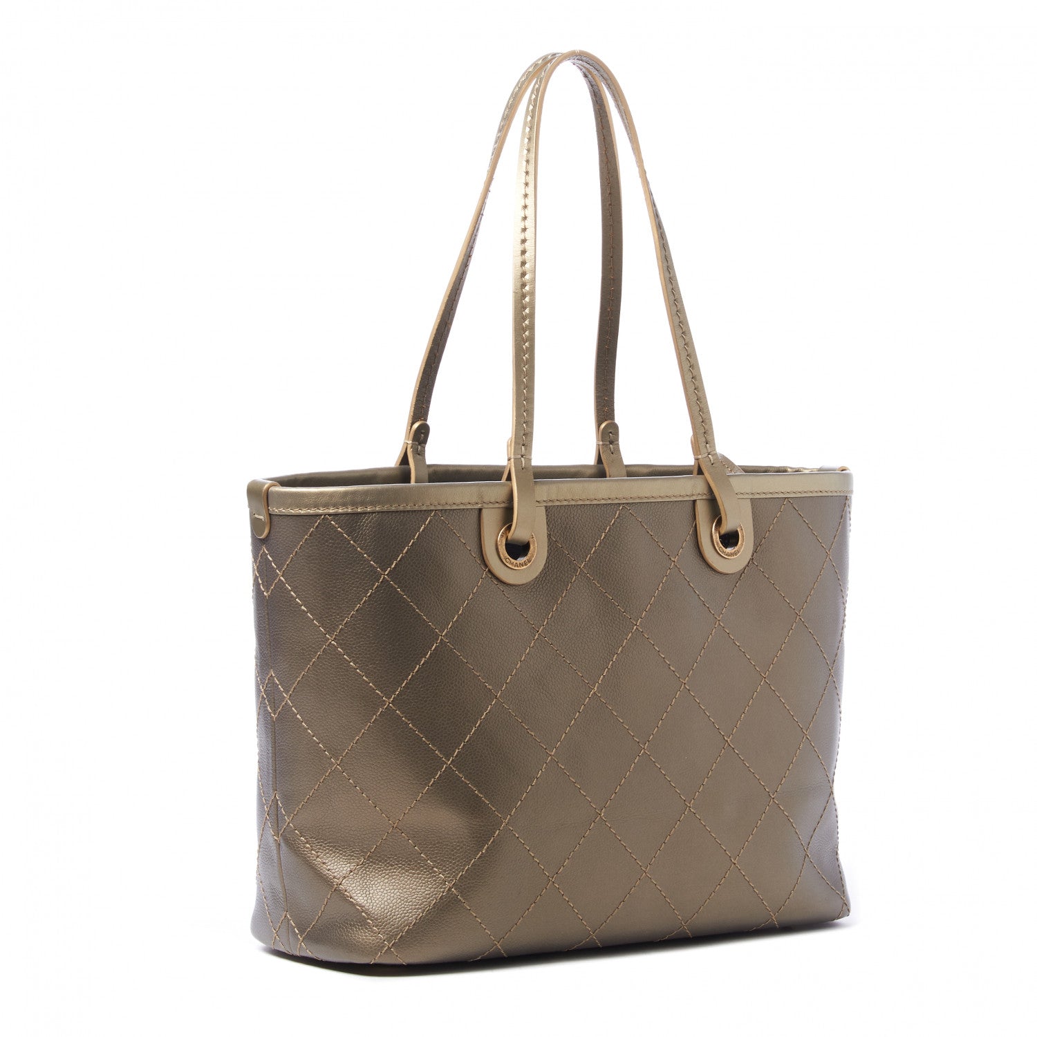 Chanel Grained Calfskin Large Shopping Fever Tote Gold 2 of 9