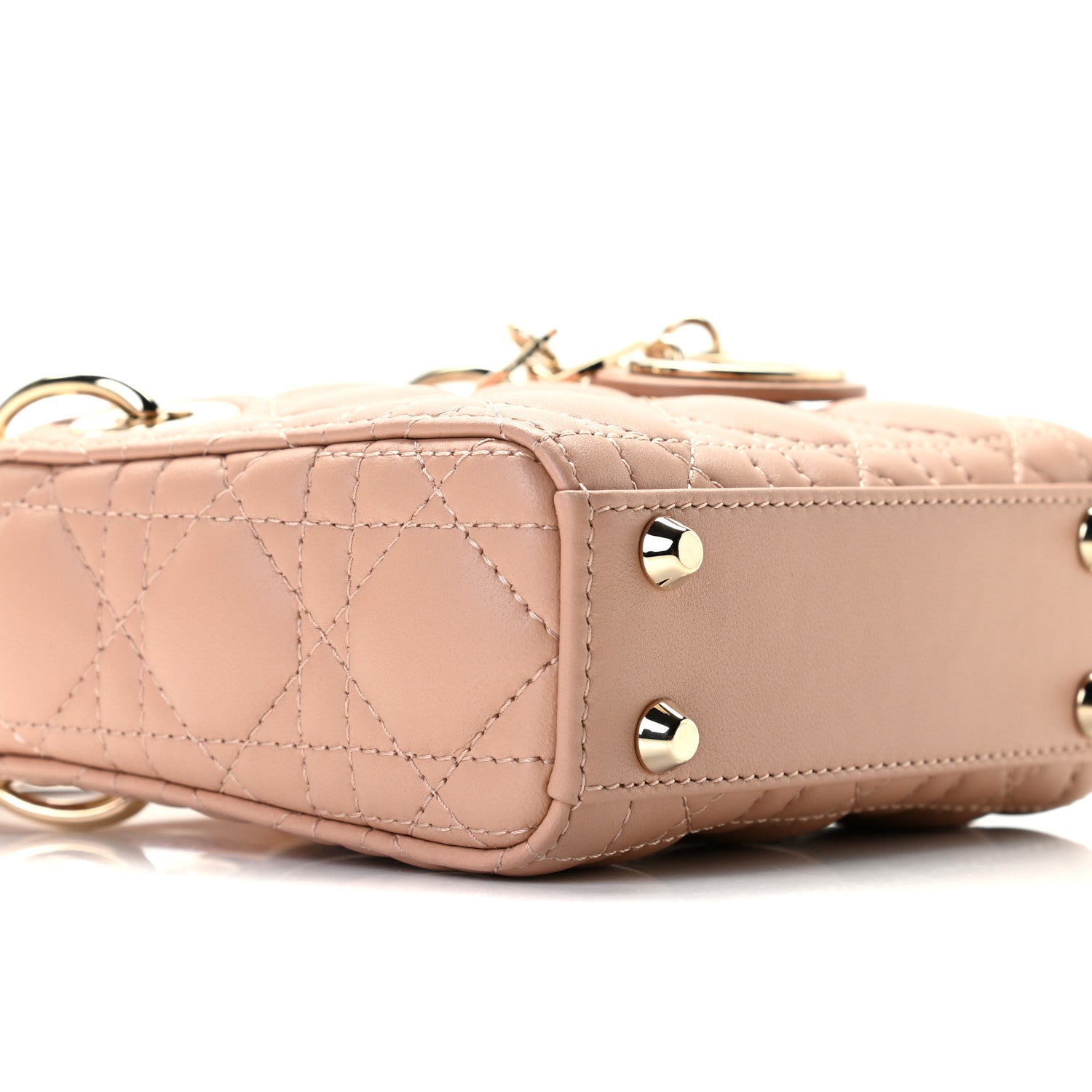 Christian Dior Lambskin Cannage Micro Lady Dior Rose Des Vents 7 of 8