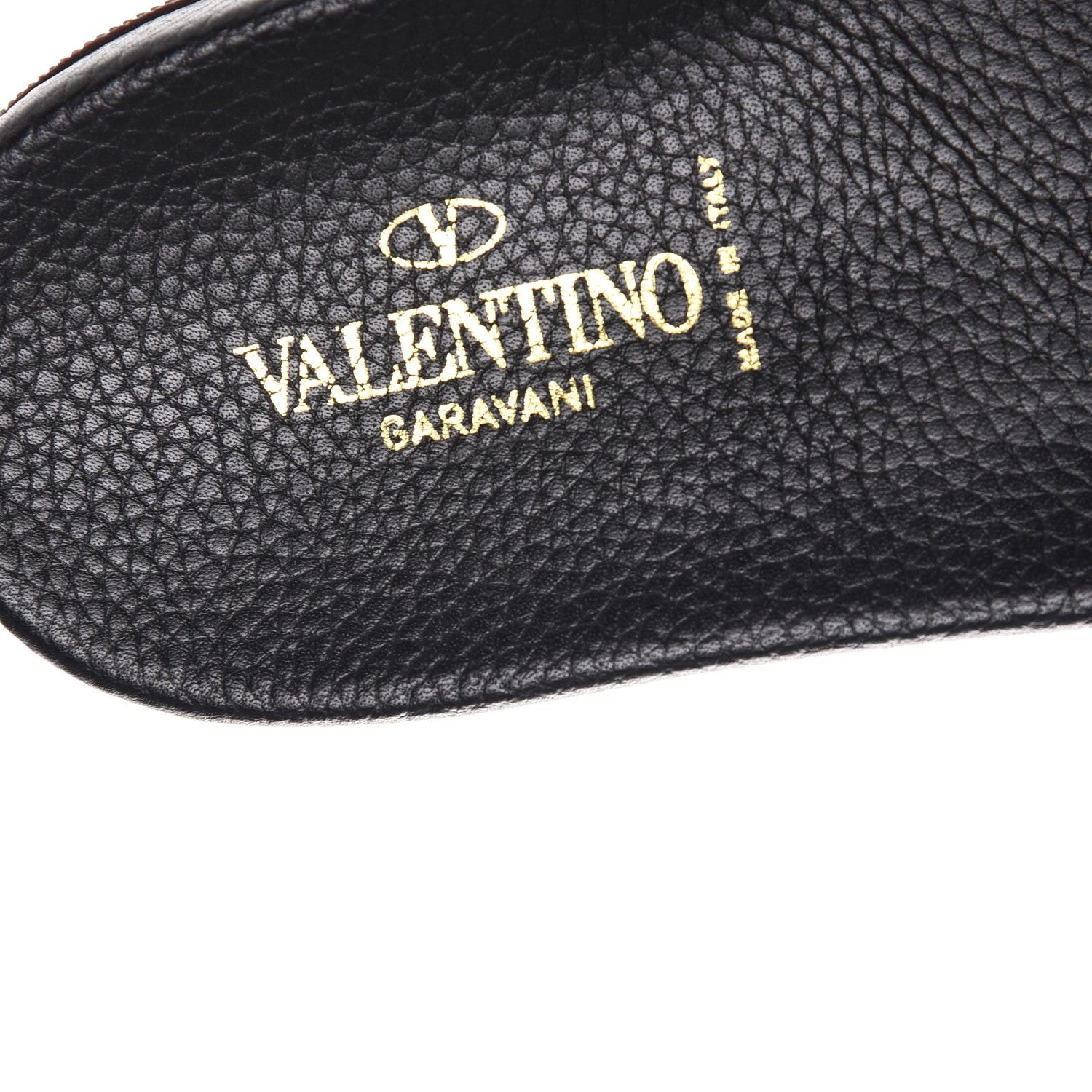Valentino Garavani Mens Grained Calfskin Wide Strap Pool Slide Sandals 43 Black 7 of 8