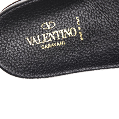 Valentino Garavani Mens Grained Calfskin Wide Strap Pool Slide Sandals 43 Black 7 of 8