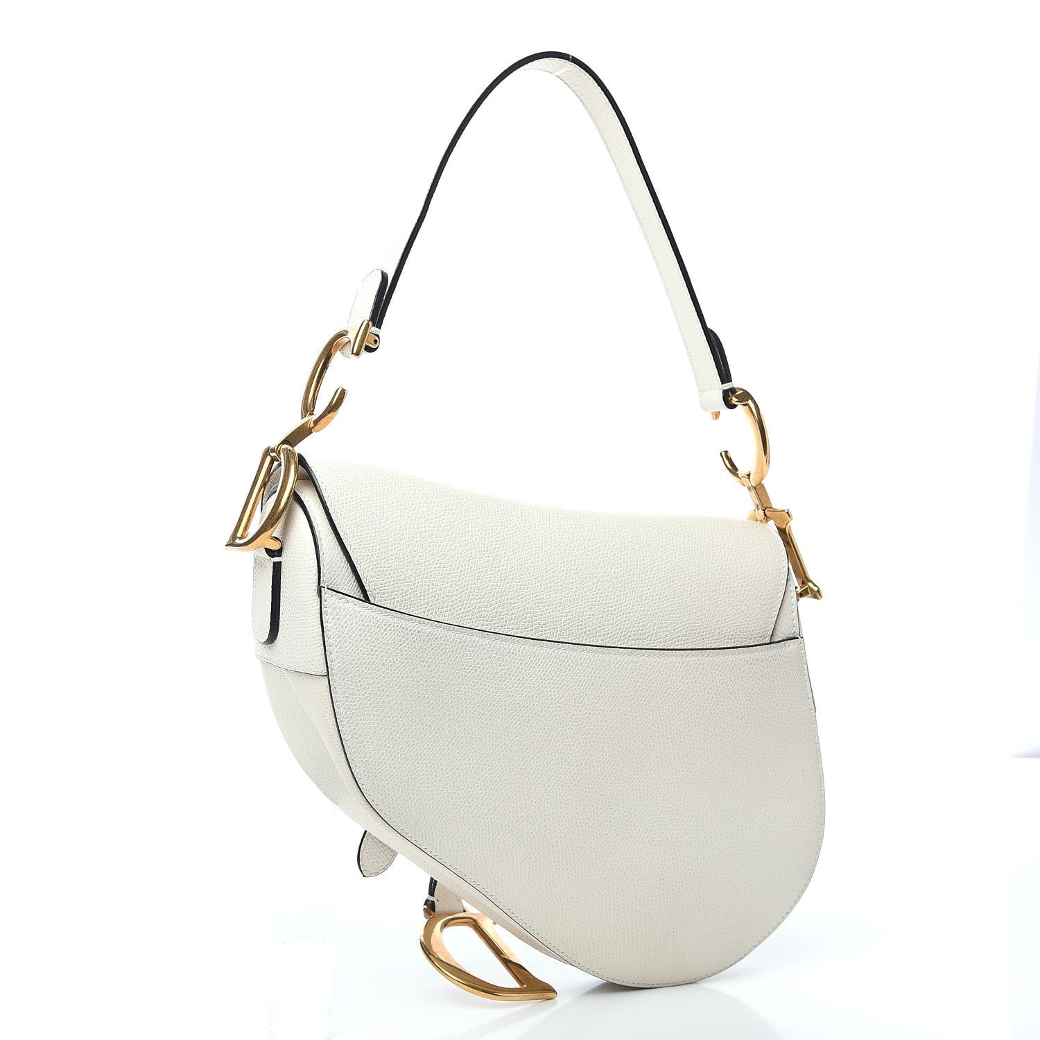 Christian Dior Grained Calfskin Saddle Bag White 2 of 9