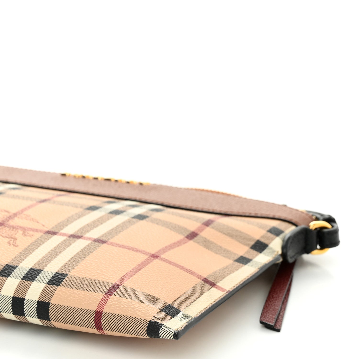 Burberry Haymarket Check Peyton Crossbody Clutch Bag Toffee 10 of 10