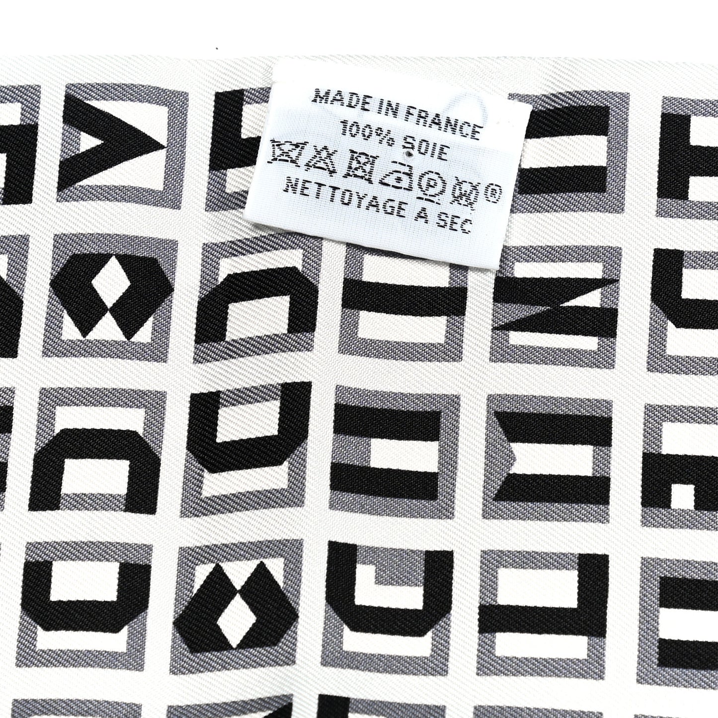 Silk Lettres Et Pois Maxi Twilly Cut Gris Black Menthol