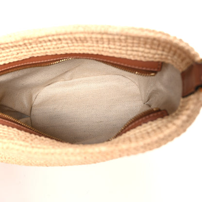 Loewe Calfskin Raffia Paulas Ibiza Pochette Bag Natural Tan 5 of 10