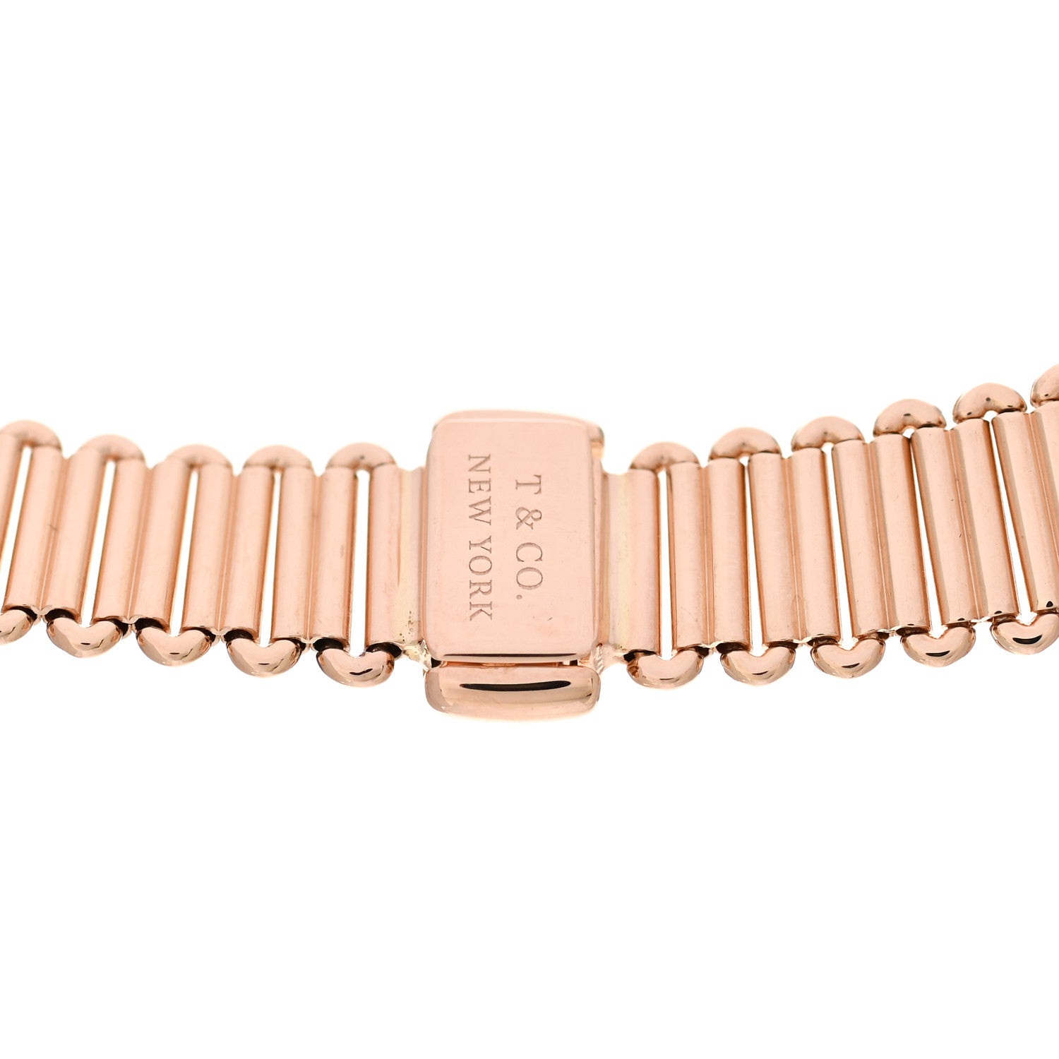 Tiffany 18K Rose Gold Diamond .10ctw Ribbon Crossover Necklace 5 of 6