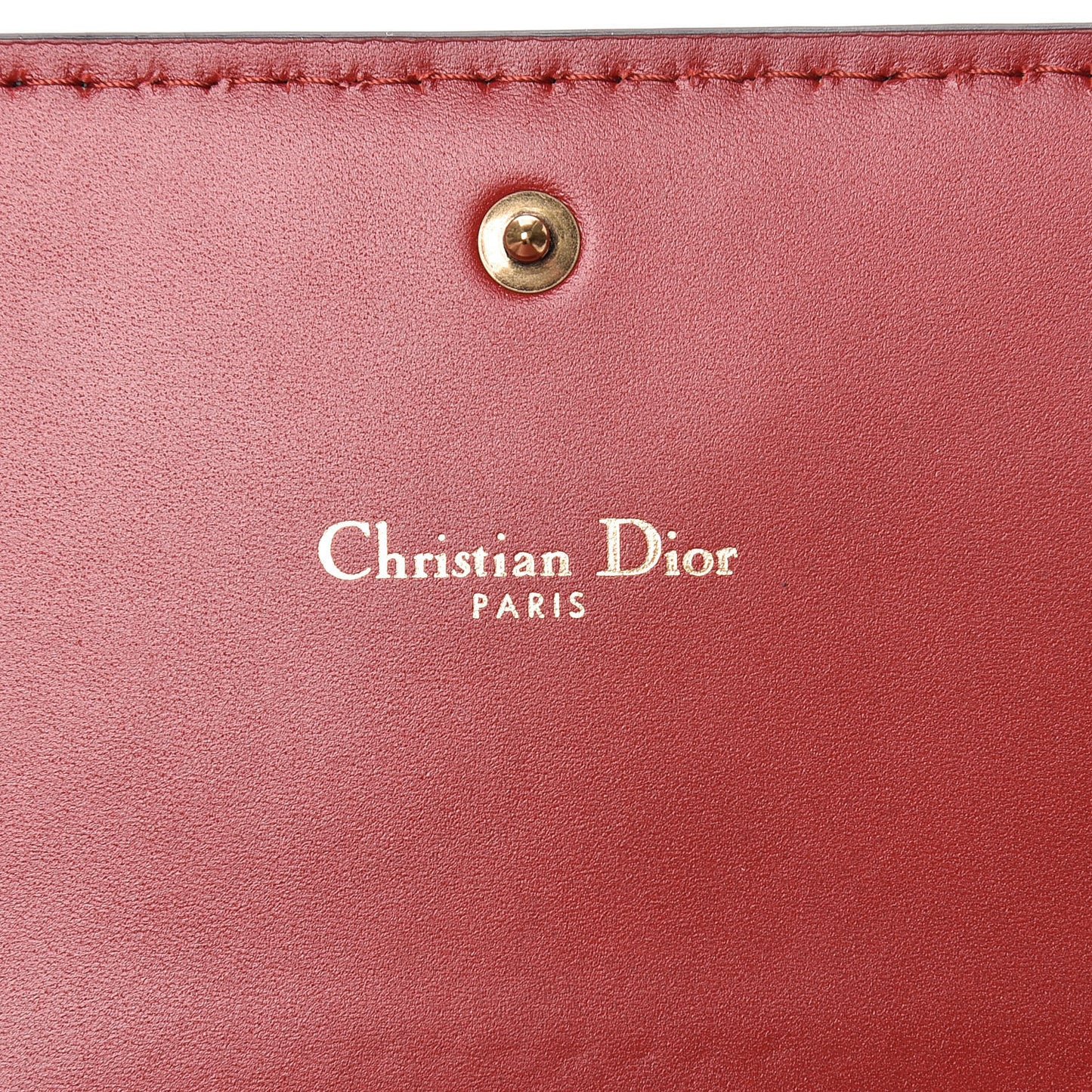 Calfskin D Fence Croisiere Chain Wallet Red